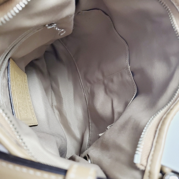 COACH East-West Jacquard Signature Suede Shoulder Bag Hobo Purse F11395 Handbag - Picture 6 of 16